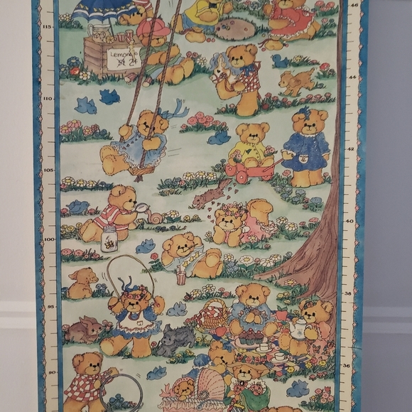 Vintage Lucy Bear Childrens Growth Chart Teddy Bear 37x9.5 Inch 1985 - Picture 12 of 13